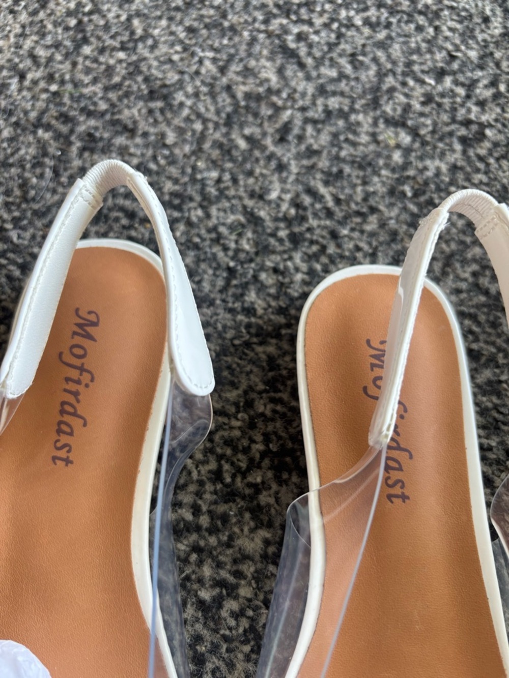 Mofirdast White Clear Slingback Flats Size 7 - Picture 8 of 9